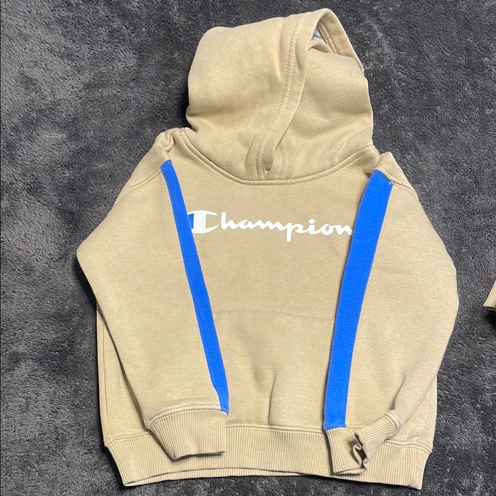 Champion Tan and Blue Matching Set Sweatshirt Hoodie and Pants